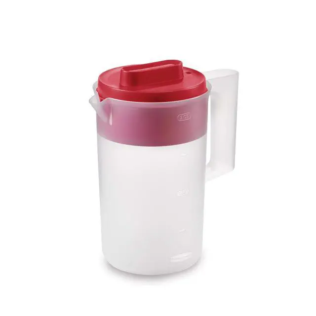 Alt view image 4 of 6 - Rubbermaid Plastic Pitcher, Clear/Red, 2 Quart (2 Pack)
