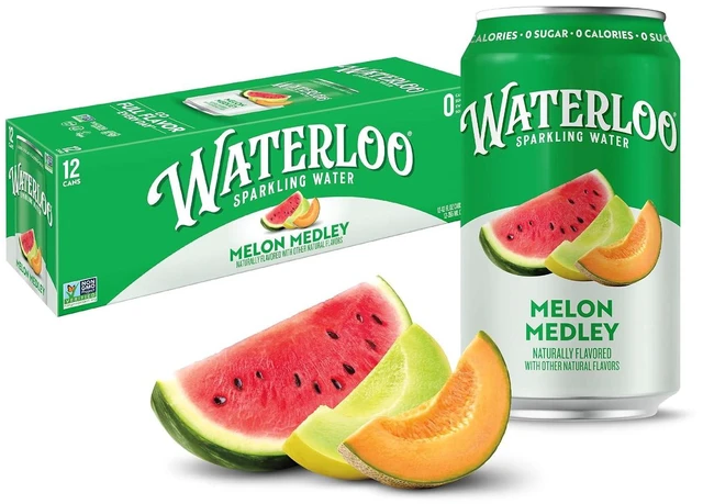 Main image of Waterloo Sparkling Water Melon Medley 12 Fl Oz Cans (Pack of 12)