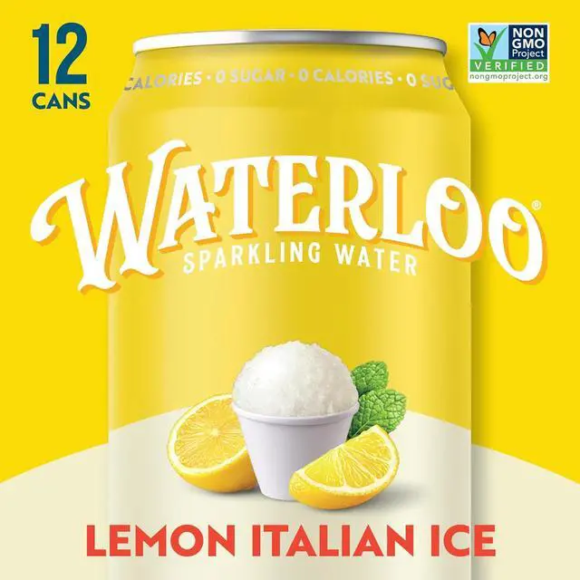 Alt view image 3 of 6 - Waterloo Sparkling Water Lemon Italian Ice, 12 Fl Oz Cans, 12-Pack
