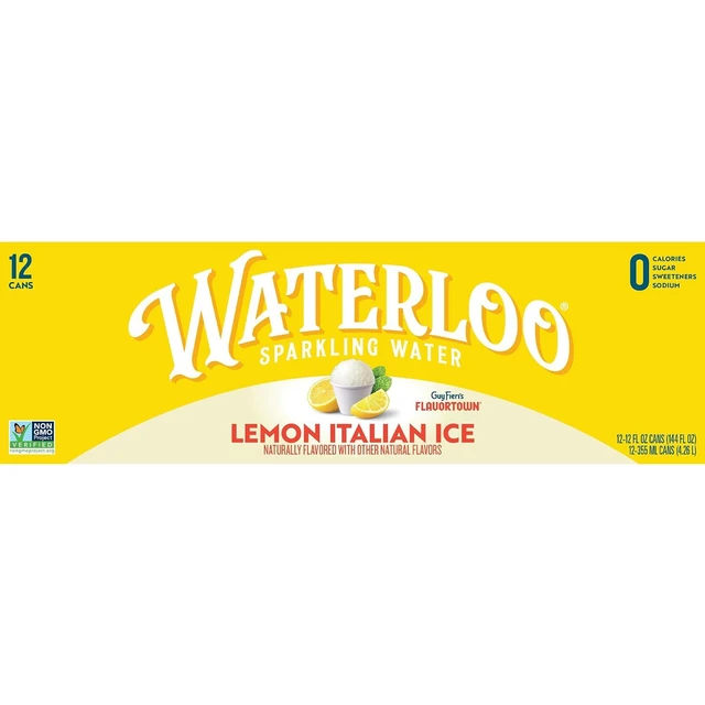 Alt view image 5 of 6 - Waterloo Sparkling Water Lemon Italian Ice, 12 Fl Oz Cans, 12-Pack