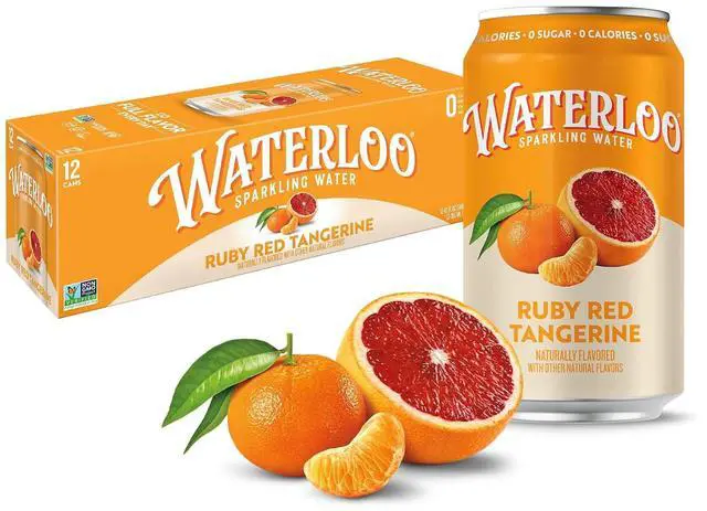 Main image of Waterloo Sparkling Water Ruby Red Tangerine 12 Fl Oz Cans (Pack of 12)