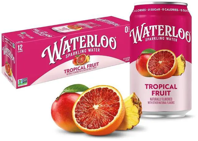 Main image of Waterloo Sparkling Water Tropical Fruit, 12 Fl Oz Cans, Pack of 12
