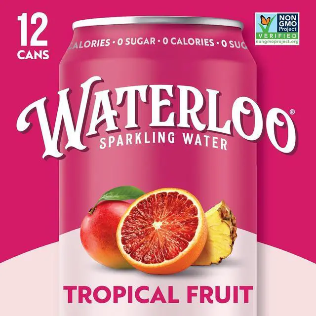 Alt view image 2 of 6 - Waterloo Sparkling Water Tropical Fruit, 12 Fl Oz Cans, Pack of 12