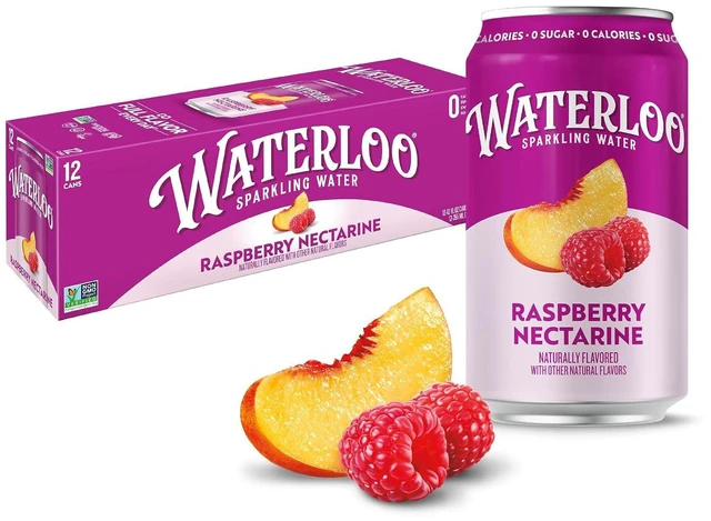 Main image of Waterloo Sparkling Water, Raspberry Nectarine, 12 Fl Oz Cans, Pack of 12