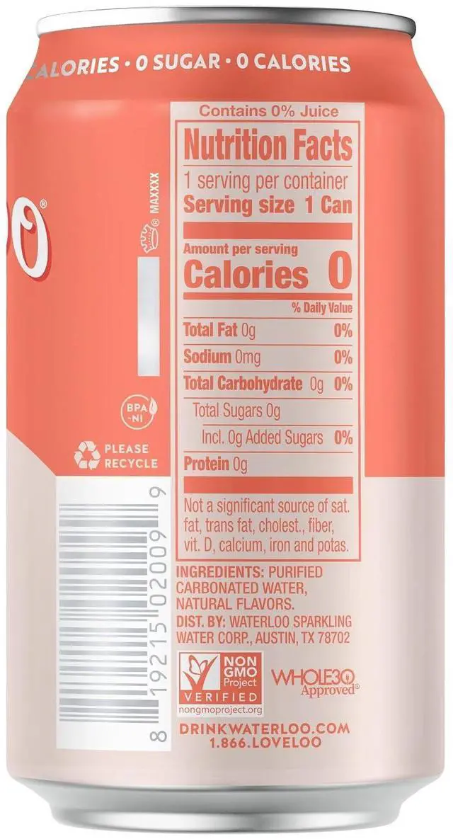 Alt view image 2 of 6 - Waterloo Sparkling Water Peach 12 Fl Oz Cans (Pack of 12)