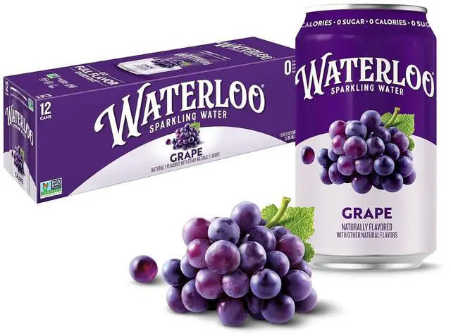 Main image of Waterloo Sparkling Water Grape 12 Fl Oz Cans Pack of 12