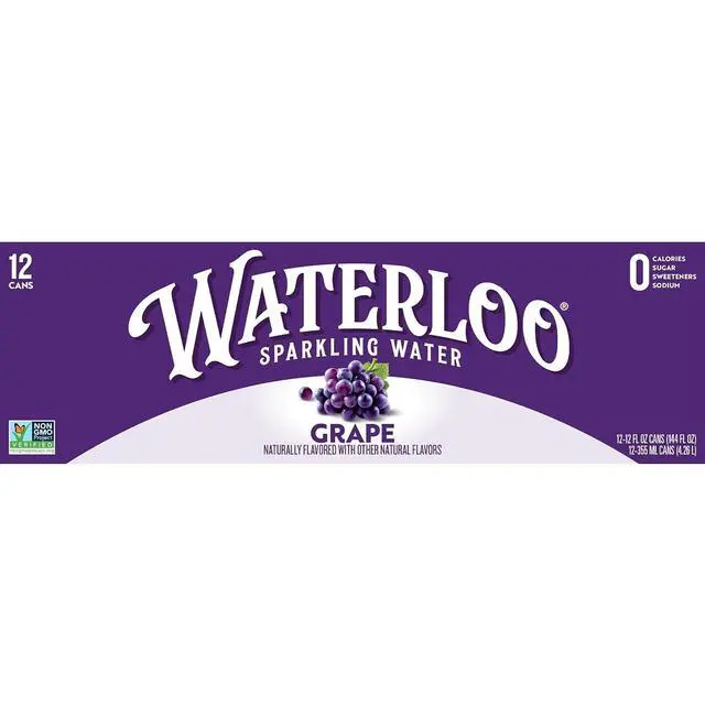 Alt view image 6 of 6 - Waterloo Sparkling Water Grape 12 Fl Oz Cans Pack of 12