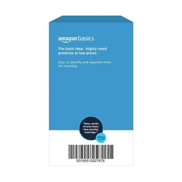 Alt view image 3 of 6 - Basics Blue Recycling Drawstring Trash Bags, Tall Kitchen, Unscented, 13 Gallon, 60 Count