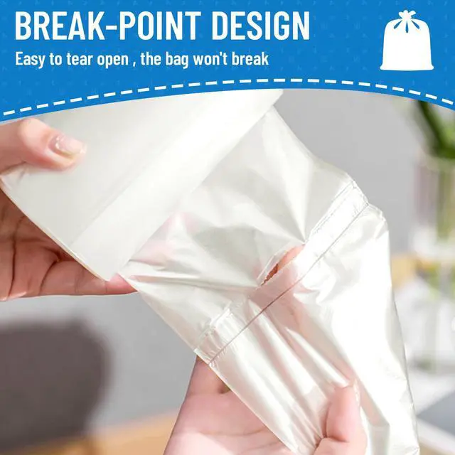 Alt view image 5 of 7 - LainNeala 4 Gallon Small Trash Bags, 100 Count White Mini Garbage Bags for Bathroom, Unscented Trash Can Liners