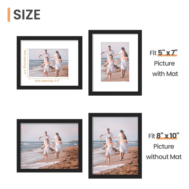 Alt view image 4 of 6 - upsimples Black 8x10 Picture Frame, Wall Decor Photo Frames, 1 Pack