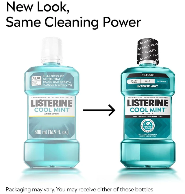 Alt view image 6 of 6 - Listerine Cool Mint Intense Mint Antiseptic Mouthwash, 50.7 fl. oz/1.5 L