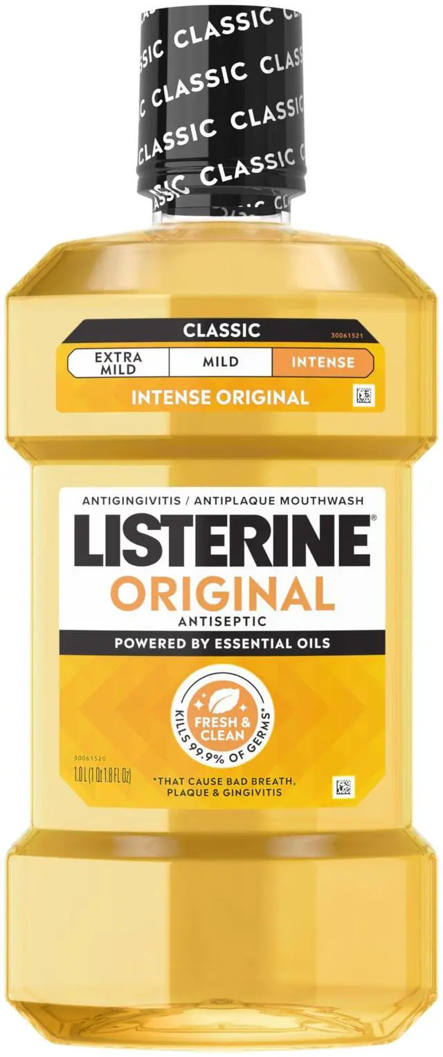 Main image of Listerine Original Antiseptic Mouthwash Intense Original, 33.8 fl oz / 1 L