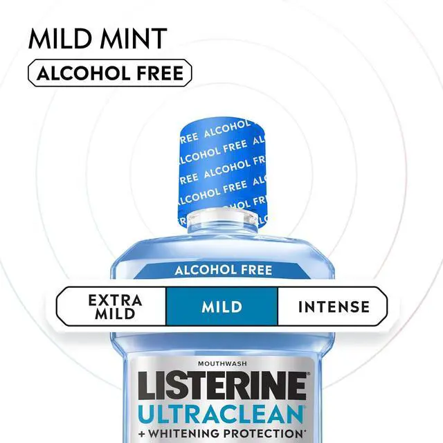 Alt view image 2 of 6 - Listerine Ultraclean Alcohol-Free Mouthwash Mild Mint 33.8 fl oz / 1L