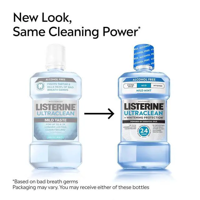 Alt view image 6 of 6 - Listerine Ultraclean Alcohol-Free Mouthwash Mild Mint 33.8 fl oz / 1L
