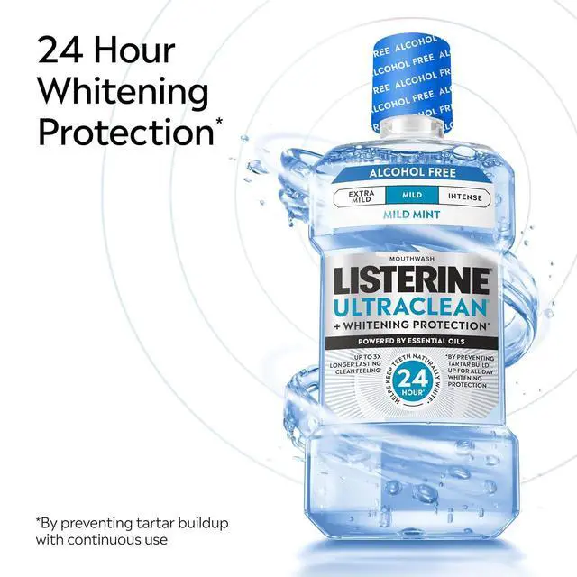 Alt view image 5 of 6 - Listerine Ultraclean Alcohol-Free Mouthwash Mild Mint 33.8 fl oz / 1L