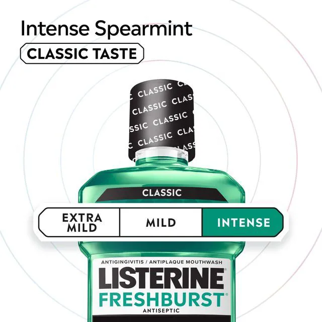 Alt view image 2 of 6 - Listerine Freshburst Antiseptic Mouthwash Spearmint 33.8 fl oz/1L