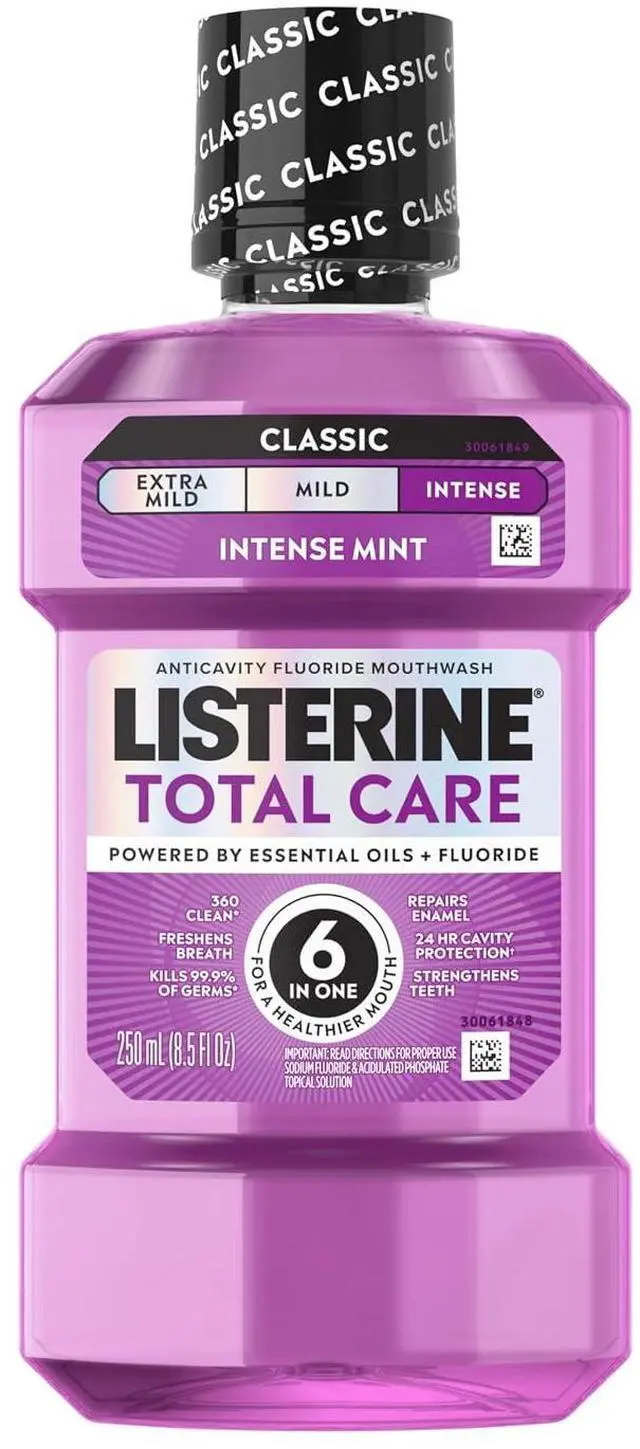 Main image of Listerine Total Care Anticavity Mouthwash, Intense Mint, 8.5 fl oz / 250 mL