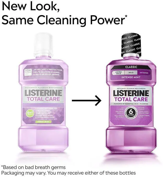 Alt view image 3 of 6 - Listerine Total Care Anticavity Mouthwash, Intense Mint, 8.5 fl oz / 250 mL