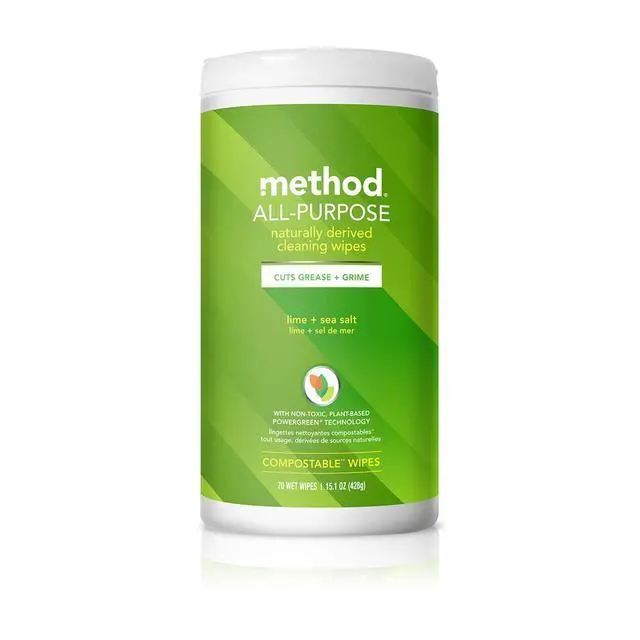 Alt view image 2 of 6 - Method All Purpose Cleaning Wipes, Lime & Sea Salt, 70 CT