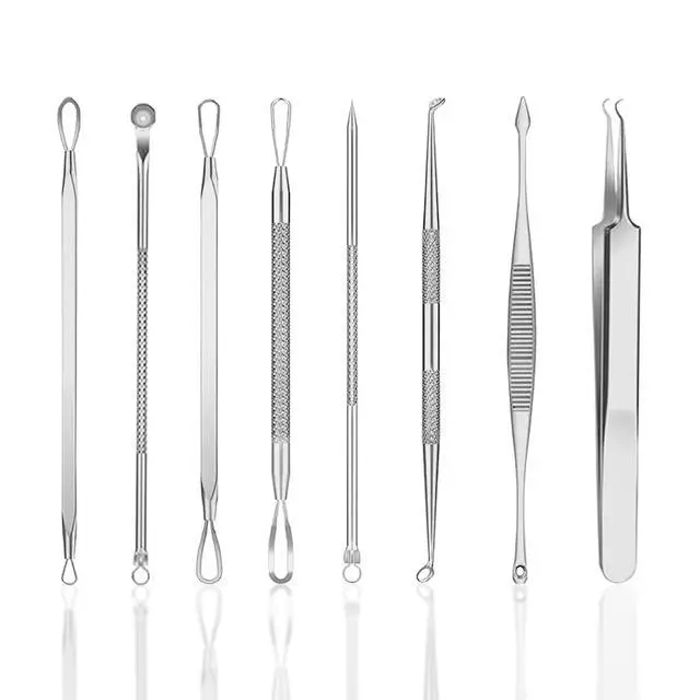 Alt view image 2 of 7 - Acne Needle Blackhead Remover Comedone Extractor Pimple Blemish Tweezer Tool Kit