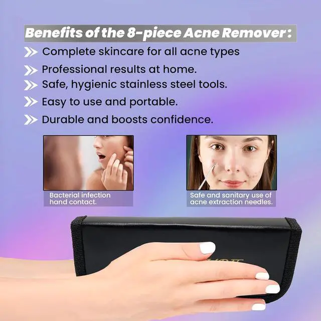 Alt view image 5 of 7 - Acne Needle Blackhead Remover Comedone Extractor Pimple Blemish Tweezer Tool Kit
