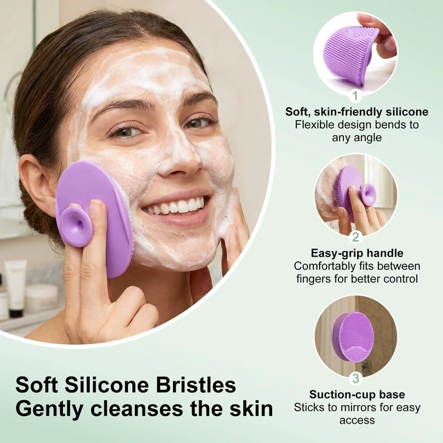Alt view image 4 of 6 - 304 Stainless Steel Blackhead Remover Tools for Face and Nose, Pore Extractor Spatula for Deep Pore Cleaning with Soft Silicone Cleansing Brush and 4 Blackhead Needles