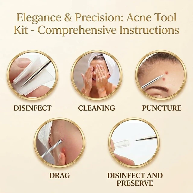 Alt view image 7 of 7 - 2 Pcs Pimple Popper Tool, Blackhead Remover, Comedone Extractor for Acne