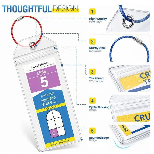 Alt view image 4 of 7 - Cruise Luggage Tag Holders 6-Pack, Cruise Essentials 2026