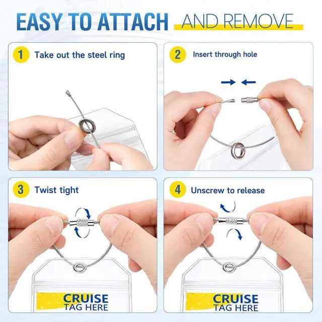 Alt view image 3 of 7 - Cruise Luggage Tag Holders 6-Pack, Cruise Essentials 2026