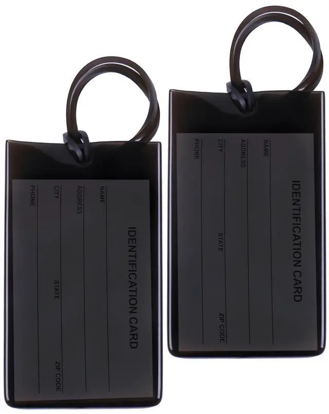 Main image of AI-DEE Flexible Travel Luggage Tags 2-Pack - Name ID Labels Set for Suitcases