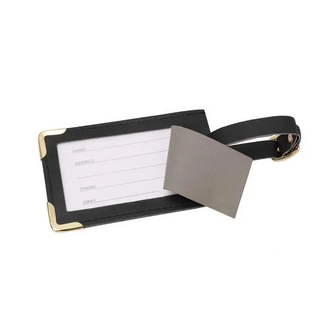 Alt view image 4 of 7 - Luggage Tag with Passport Holder Cover for Women Gift Set, Synthetic Vegan PU Leather Wallet Travel Accessories, Cruise Essentials (Black)