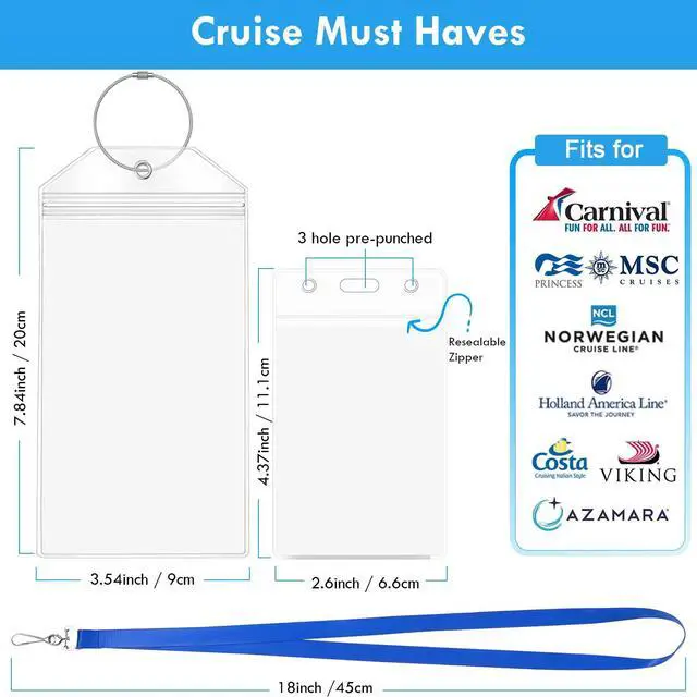 Alt view image 3 of 7 - 12 in 1 Luggage Tags and Cruise Lanyard for Ship Cards, Colorful Ship Lanyards with Waterproof Badge Holders
