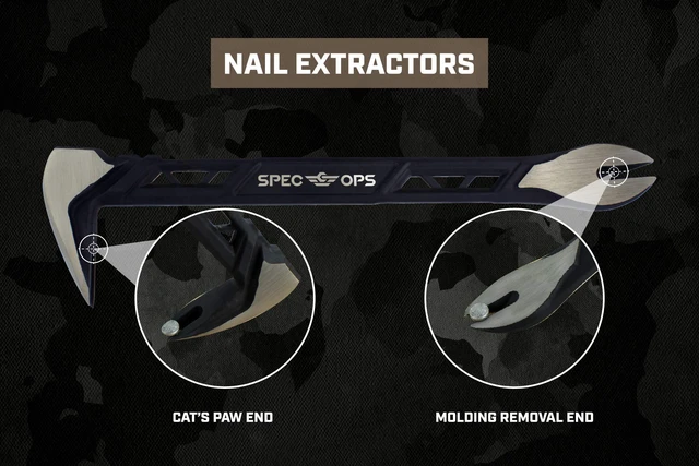 Alt view image 6 of 6 - Spec Ops Tools 10 Inch High-Carbon Steel Cat's Paw Pry Bar Nail Puller for Prying, Demolition and Nail Pulling