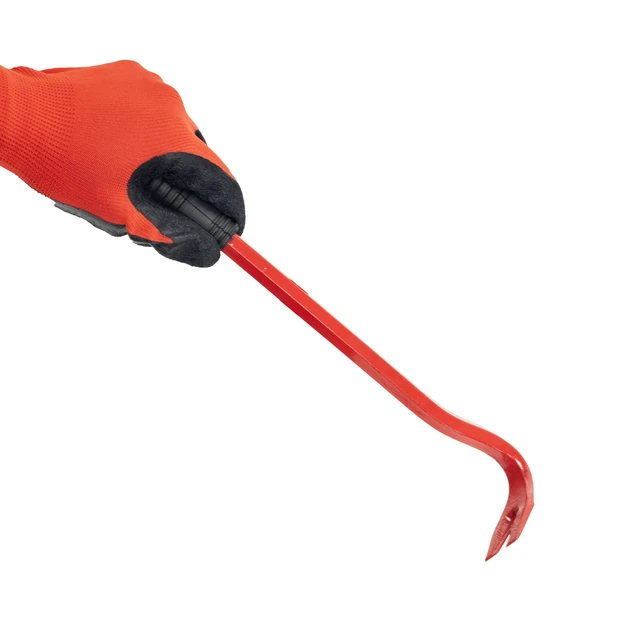 Alt view image 3 of 4 - Heavy Duty Small Angled Pry Bar Short Crow Bar Wrecking Bar with Handle Nail Puller Remover Red (1)