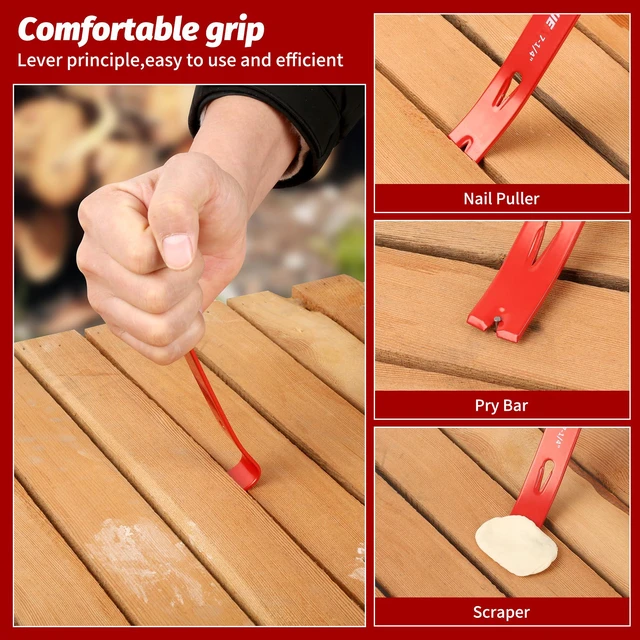 Alt view image 5 of 6 - TOOLEAGUE 3Pcs Mini Flat Pry Bar Set, Bee Hive Tool