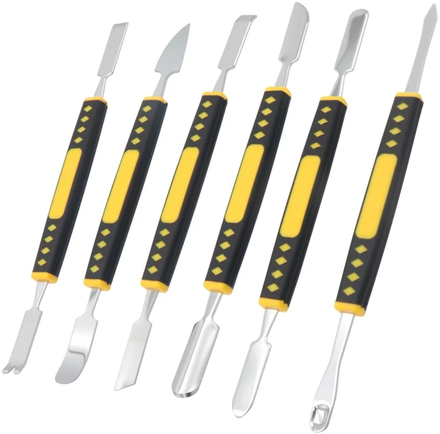 Main image of Metal Crowbar Dual-Ends Set, Spudger Pry Opening Repair Tools Kit