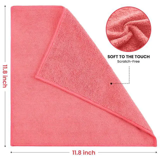 Alt view image 7 of 7 - SIFANGKE Microfiber Cleaning Cloth and Rags, 12 Pack Assorted Colorful Reusable Towels for Car, Kitchen, Bathroom, Housekeeping and Household Cleaning, 11.8" x 11.8"