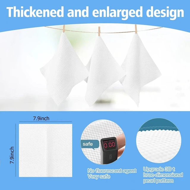 Alt view image 2 of 7 - 100 Count Disposable Face Towel,Thickening Ultra Soft Washcloths,Lint-free cotton dry wipes Multi-Purpose for Skin Care,Facial Cotton Tissue,Make-up Wipes,Face Wipes and