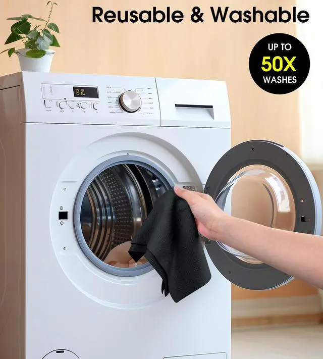 Alt view image 6 of 7 - KitchLife Microfiber Cleaning Cloth Roll - 20 Sheets Tear-Away Reusable Microfiber Paper Towels, Lint-Free, Washable, for Kitchen, Car, Dishes, and Sensitive Surfaces (Bl