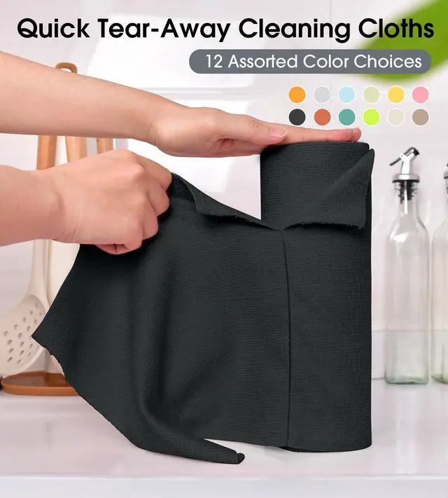 Alt view image 7 of 7 - KitchLife Microfiber Cleaning Cloth Roll - 20 Sheets Tear-Away Reusable Microfiber Paper Towels, Lint-Free, Washable, for Kitchen, Car, Dishes, and Sensitive Surfaces (Bl