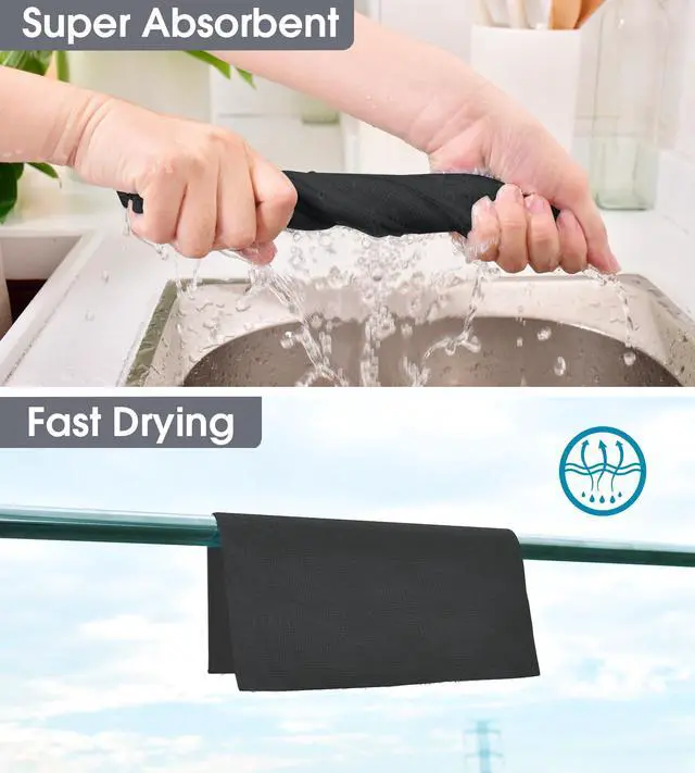 Alt view image 3 of 7 - KitchLife Microfiber Cleaning Cloth Roll - 20 Sheets Tear-Away Reusable Microfiber Paper Towels, Lint-Free, Washable, for Kitchen, Car, Dishes, and Sensitive Surfaces (Bl