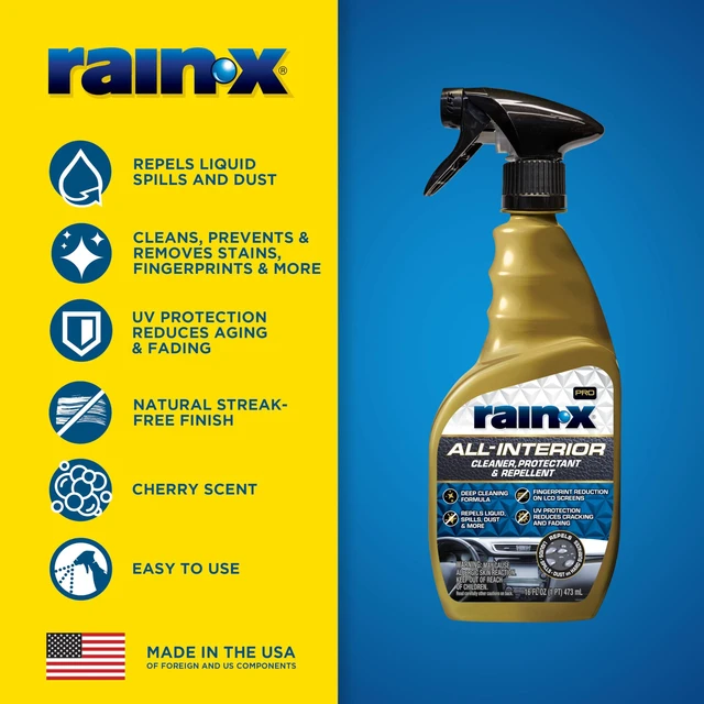 Alt view image 6 of 6 - Rain-X 620232SRP All-Interior Cleaner Protectant & Repellent for Car Interiors, Cleans + Repels Liquid Spills & Dust without Residue, Cherry Scent, 16 Fl Oz.