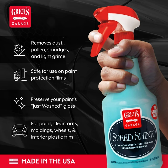 Alt view image 4 of 6 - Griot's Garage Speed Shine 22 oz Quick Detailer for Car Detailing, All Exterior Surfaces, Trim and Wheels, Provides a Glossy Finish, Model 10950