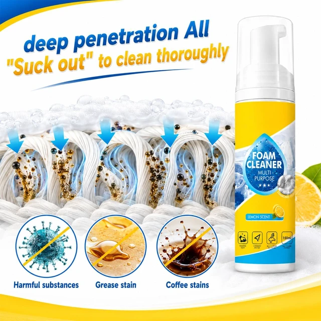 Alt view image 5 of 6 - DOUNIU 4-in-1 Multi Enzyme Foam Cleaner, All-Purpose Deep Cleaning Spray, Powerful & Multipurpose Car Interior Foam Cleaners for Car Interior, Kitchen Grease, Bathroom Ti