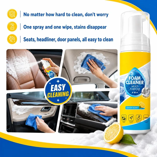 Alt view image 6 of 6 - DOUNIU 4-in-1 Multi Enzyme Foam Cleaner, All-Purpose Deep Cleaning Spray, Powerful & Multipurpose Car Interior Foam Cleaners for Car Interior, Kitchen Grease, Bathroom Ti