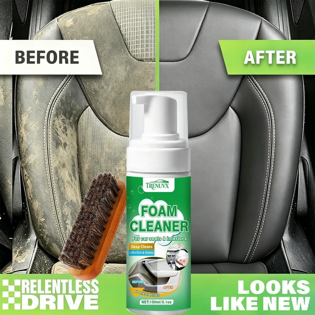 Alt view image 2 of 6 - Multifunctional Car Foam Cleaner, No-Rinse Stain Remover, Powerful Auto Interior Detailing Spray - Safe for All Surfaces, for Carpet, Seats, Leather, Fabric & Vinyl - 5oz