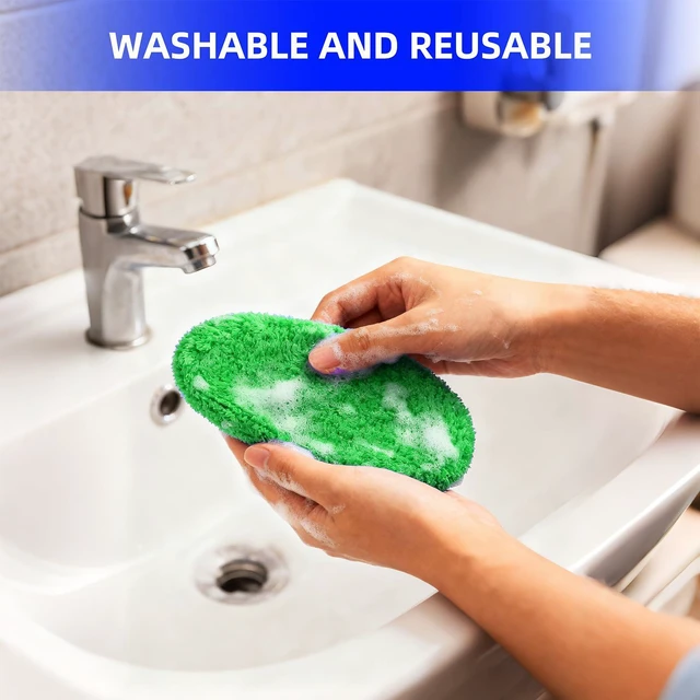 Alt view image 2 of 6 - Desin Windshield Cleaning Tool, Car Window Cleaner Windshield Cleaner with 4 Reusable and Washable Microfiber Pads and Extendable Handle Auto Inside Glass Wiper Kit (Gree