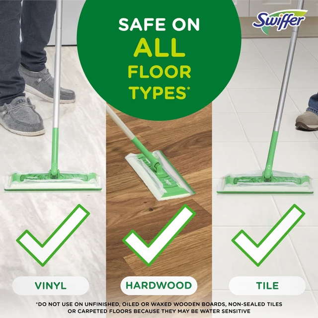 Alt view image 4 of 6 - Swiffer Sweep + Mop Wet Pads Refill, Microfiber Floor Cleaner for Dirt, Dust, Hair, Cleaning Cloths for Mopping Home, Bathroom, Kitchen, All Purpose Multi-Surface Floor W