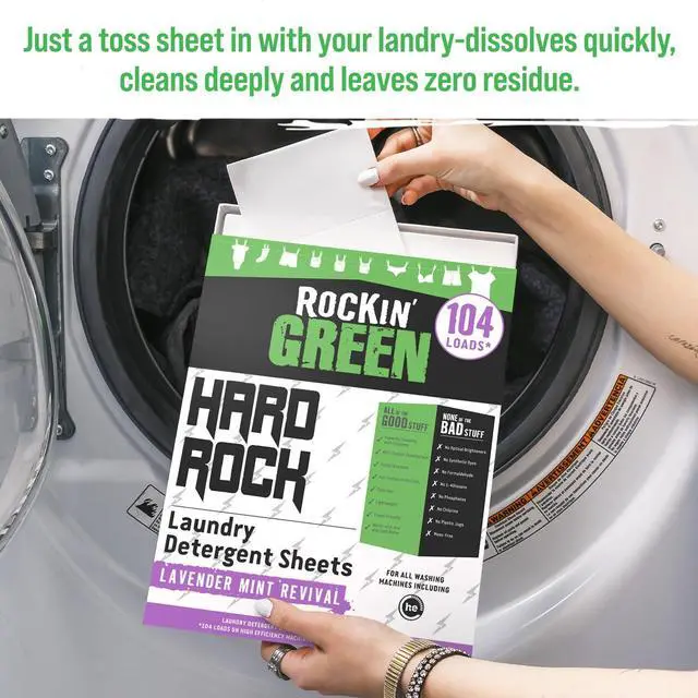 Alt view image 7 of 7 - Rockin' Green Hard Water Laundry Sheets Lavander Mint - Hard Rock 104 Lds