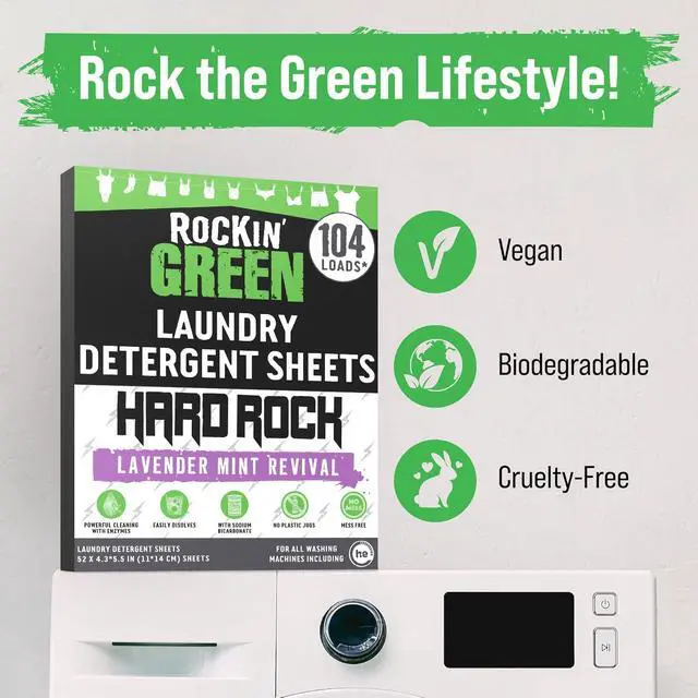 Alt view image 4 of 7 - Rockin' Green Hard Water Laundry Sheets Lavander Mint - Hard Rock 104 Lds